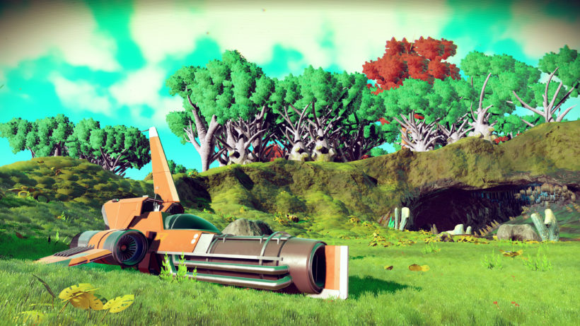 Spaceship #2, my favorite so far, "The Creamsicle" in No Man's Sky