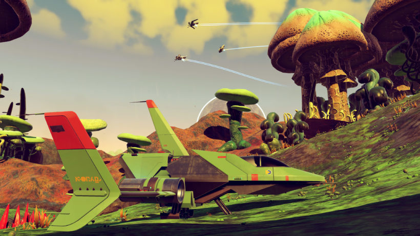 My third ship in No Man's Sky, the Green Meanie